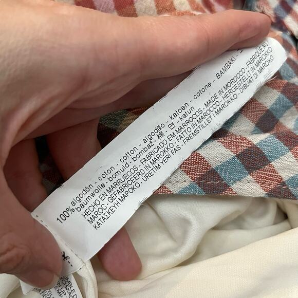 Zara Frayed Checkered Plaid Mini Dress Medium A-line Casual Preppy Woven - Picture 8 of 10